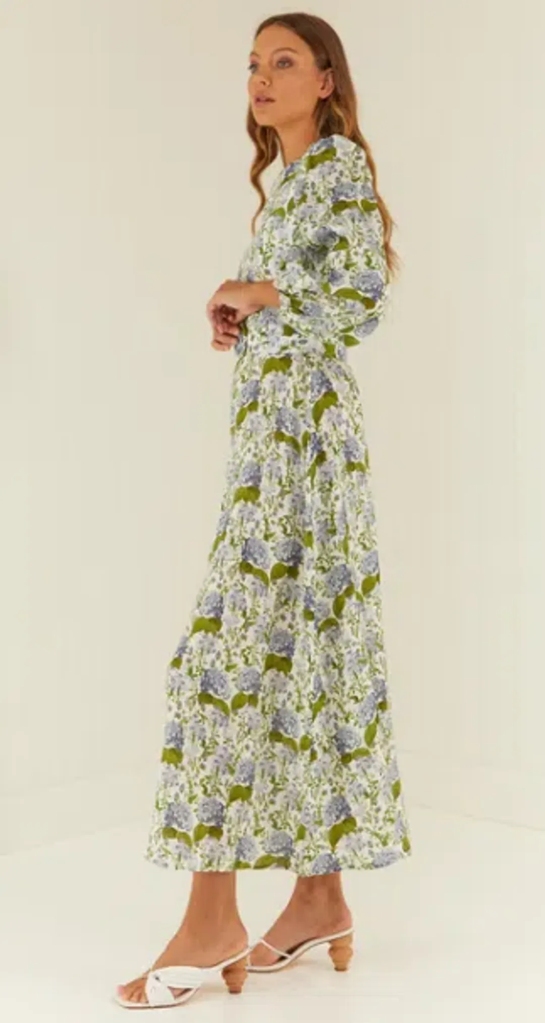 Palm Noosa Melrose Dress Blue Blooms Floral Size 12  for rent on The Volte - main image