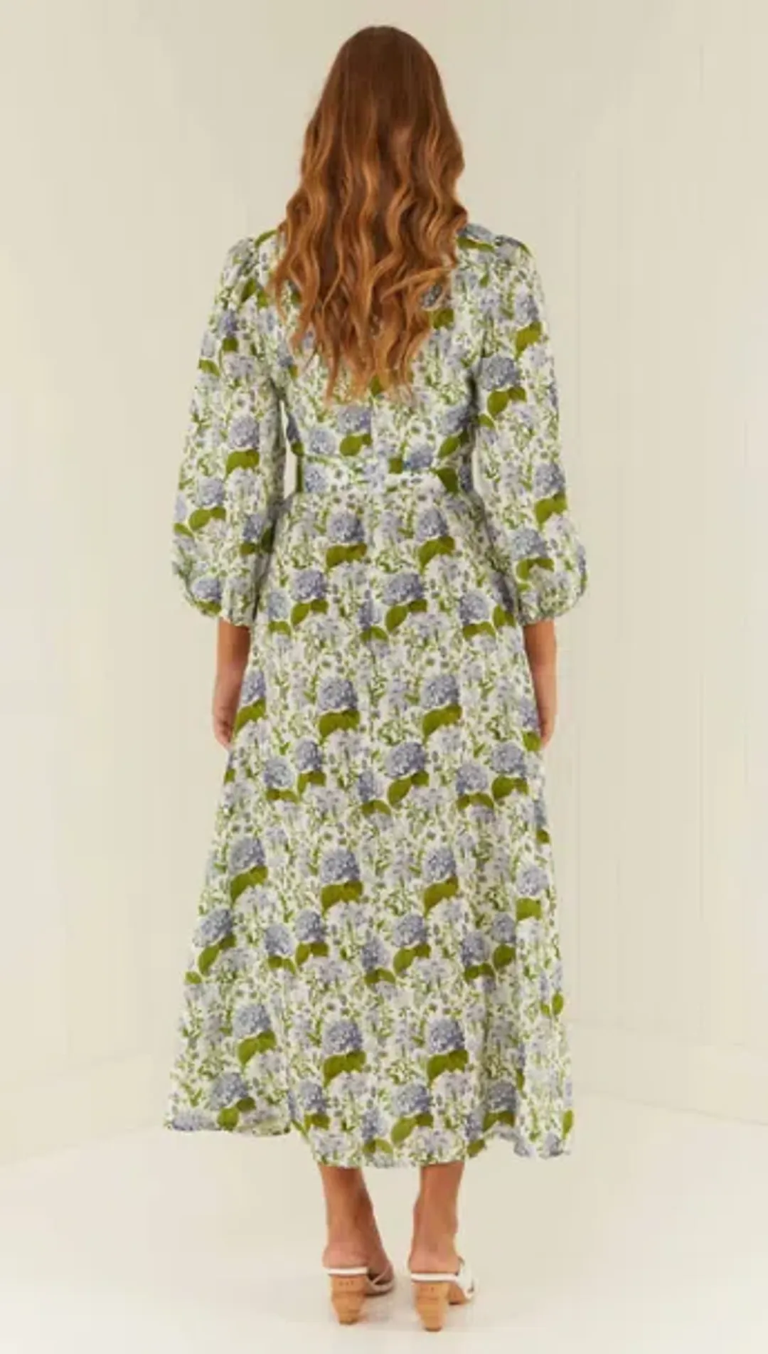 Palm Noosa Melrose Dress Blue Blooms Floral Size 12  for rent on The Volte - main image