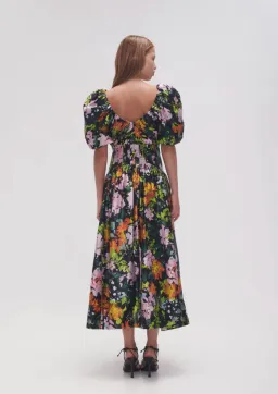 Aje Gabrielle Plunge Midi Dress Midnight Floral Size 14 / XL for rent on The Volte - image 2