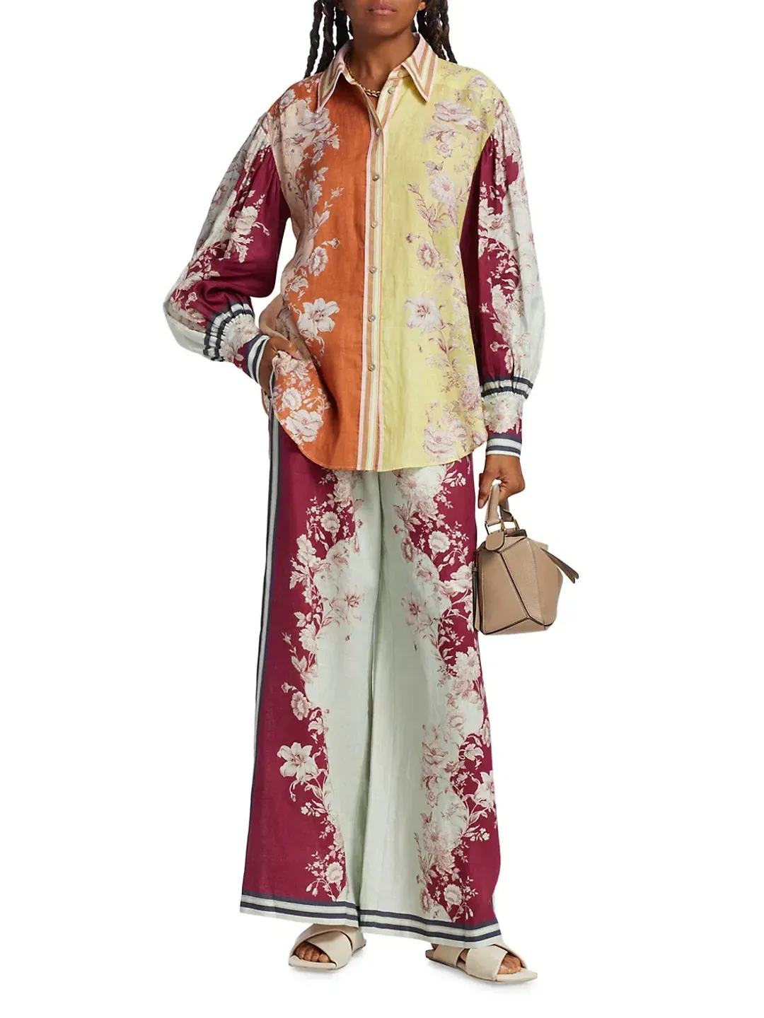 Alemais Marlow Shirt and Pant Set Floral Size AU 10 for rent on The Volte - main image