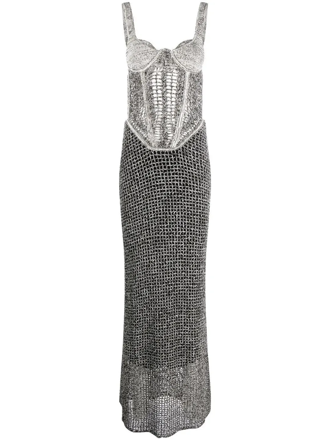 Dion Lee Marled Double Cup Corset Dress in Black Marle Size S / Au 8 for rent on The Volte - main image