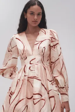 Aje Amelia Plunge Mini Dress Print Size 16 / 2XL for rent on The Volte - image 3