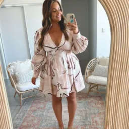 Aje Amelia Plunge Mini Dress Print Size 16 / 2XL for rent on The Volte - image 1