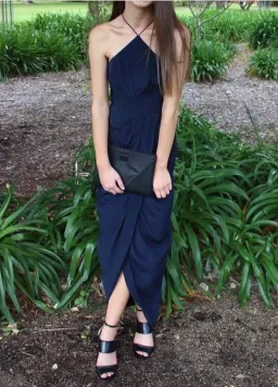 Zimmermann Silk Tuck Long Dress Navy Size 0 / Au 8 for rent on The Volte - image 3