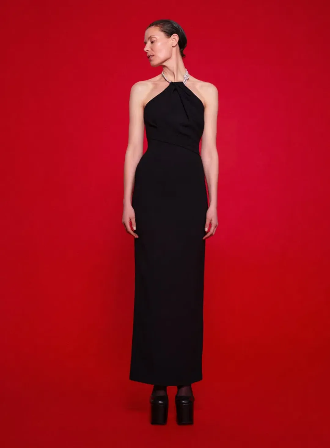 Solace London Riva Maxi Dress in Black Size 10 / M for rent on The Volte - main image