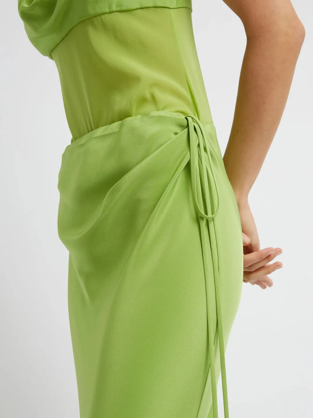 Christopher Esber Sheer Torso Cowl Tank Dress in Apple Size 8 for rent on The Volte - main image