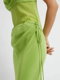 Christopher Esber Sheer Torso Cowl Tank Dress in Apple Size 8 for rent on The Volte - image 5