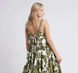 Aje Oasis Olive Leaf Strap Maxi Dress Print Size 10 for rent on The Volte - image 2