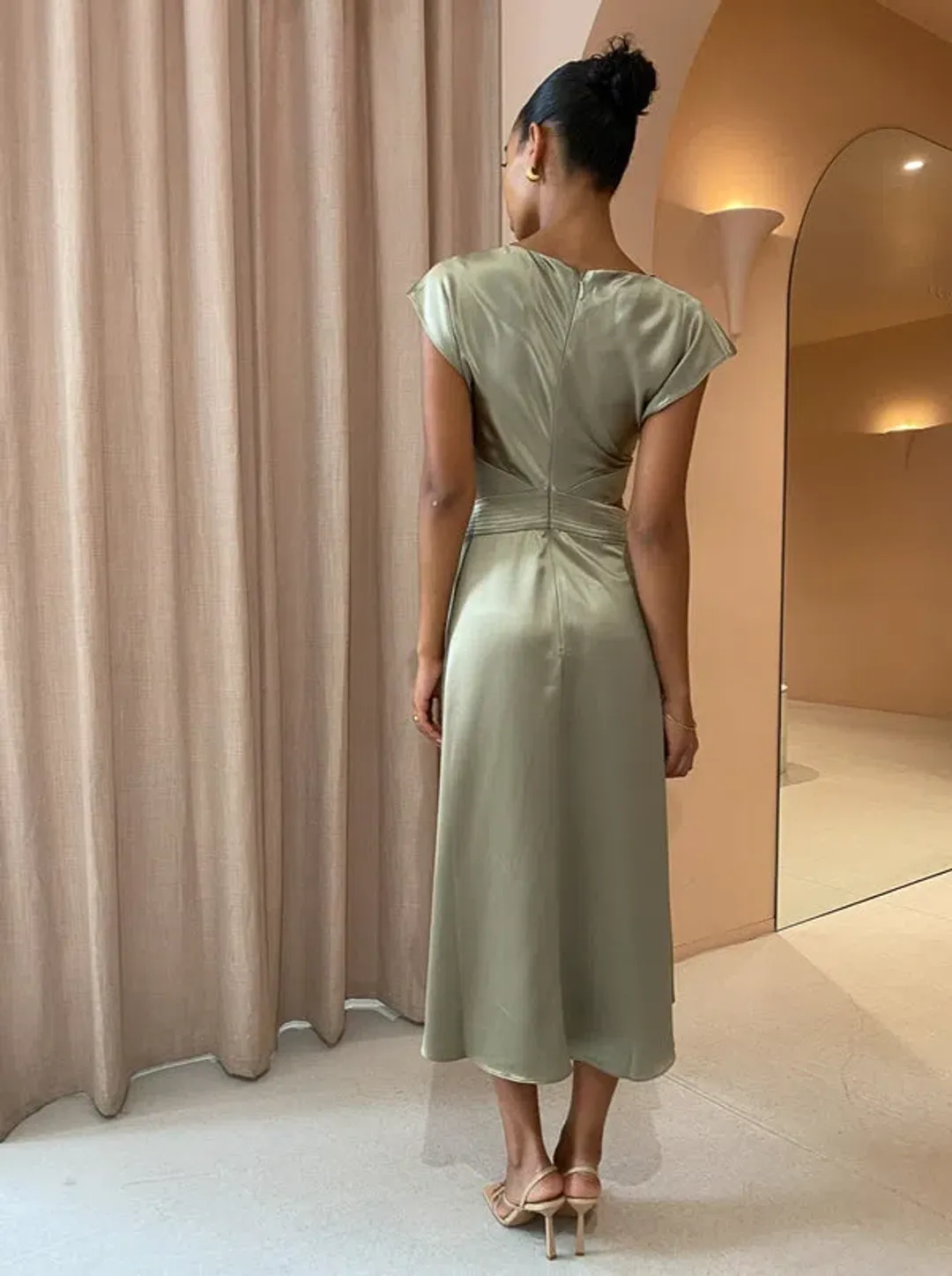 Acler Plympton Dress Moss Green Size 6 for rent on The Volte - main image