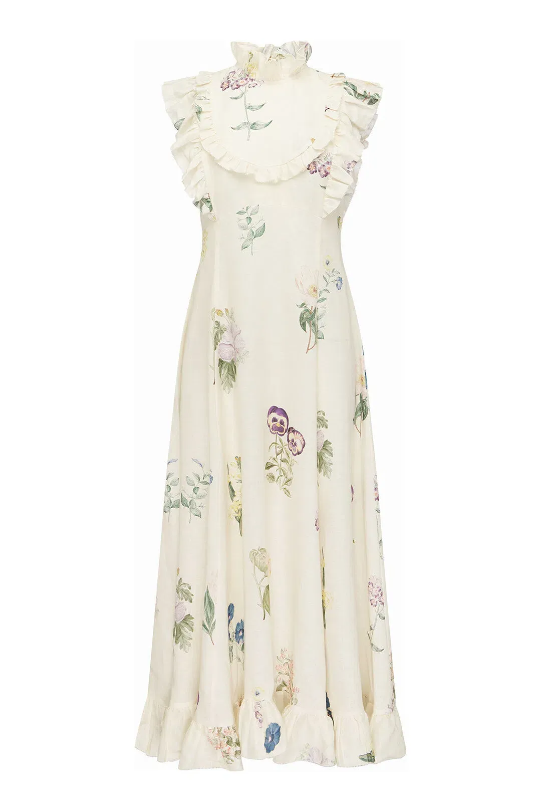 Alemais Jules Floral Midi Maxi Antique Dress White Size 10  for rent on The Volte - main image