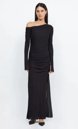 Bec & Bridge Monette Asym Asymmetrical Long Sleeve Maxi Dress In Black Size AU 10 for rent on The Volte - image 1