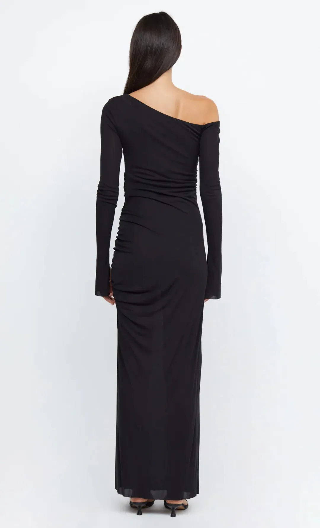 Bec & Bridge Monette Asym Asymmetrical Long Sleeve Maxi Dress In Black Size AU 10 for rent on The Volte - main image
