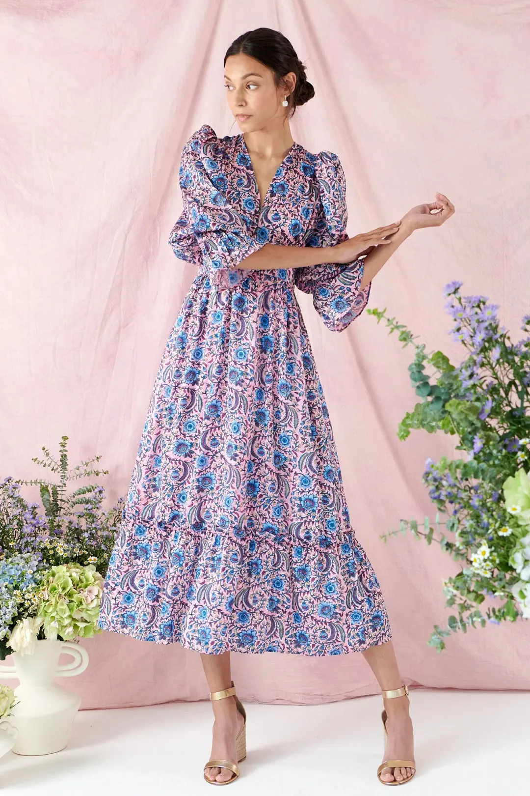 Neve & Noor Sophia Dress in Orchid Chintz Size 6 for rent on The Volte - main image