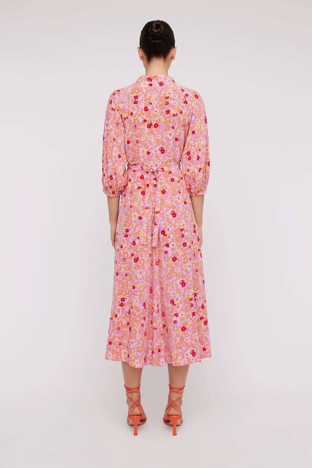 Scanlan Theodore Silk Daisy Floral Dress Peach Size 8 for rent on The Volte - main image