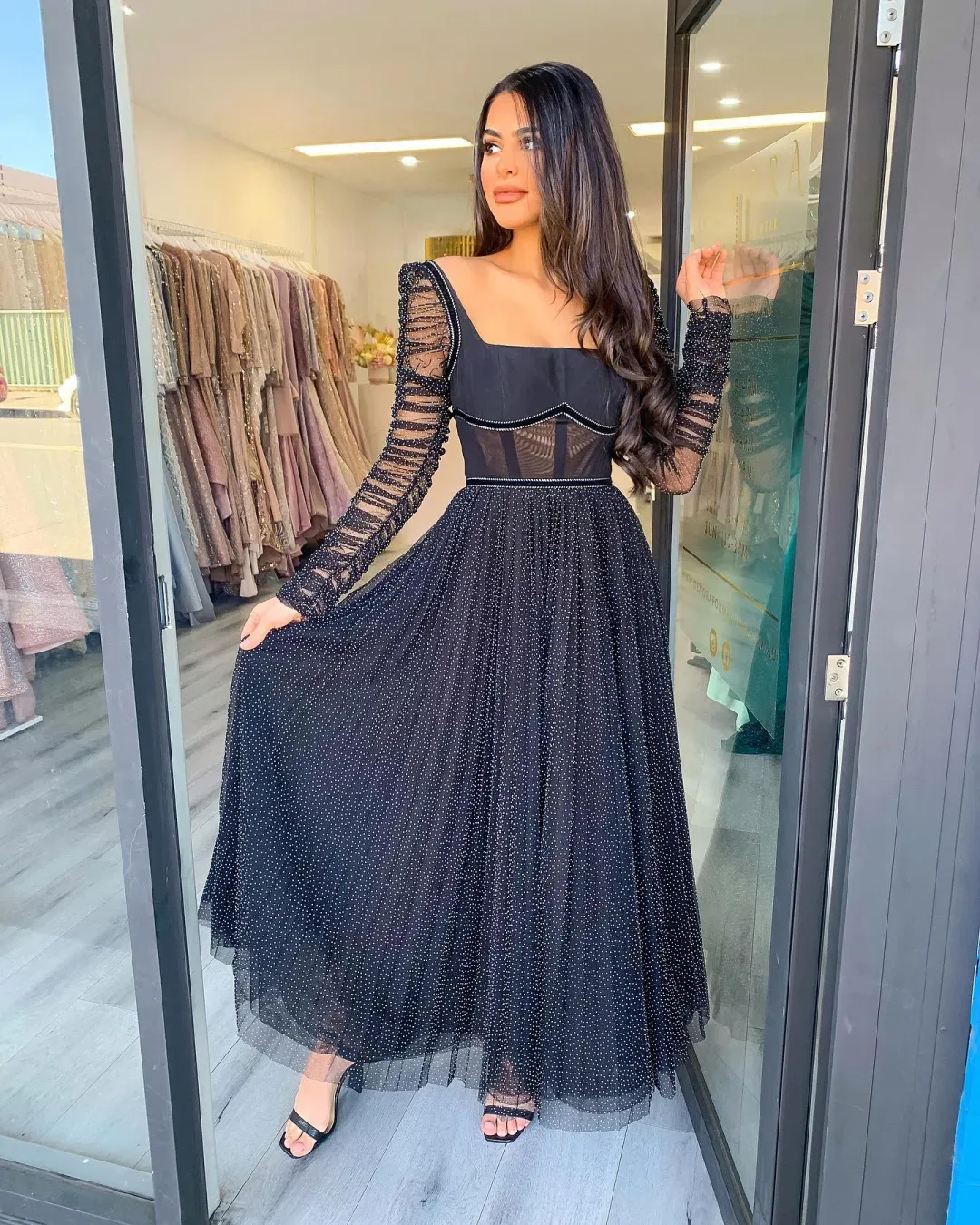 Rachel Gilbert Orlando Gown Black Print Size 8 for rent on The Volte - main image