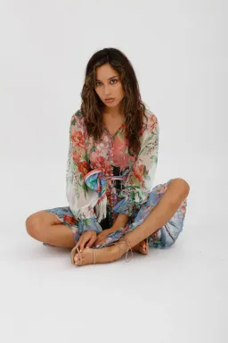 Zimmerman Bellitude Spliced Short Dress Multi Colour Floral Print Size 0/Au 8 for rent on The Volte - image 6