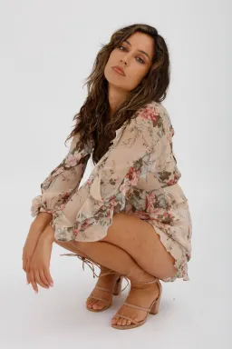 Zimmerman Aerial Flounce Playsuit Floral Print Size 0/AU 8 for rent on The Volte - image 4