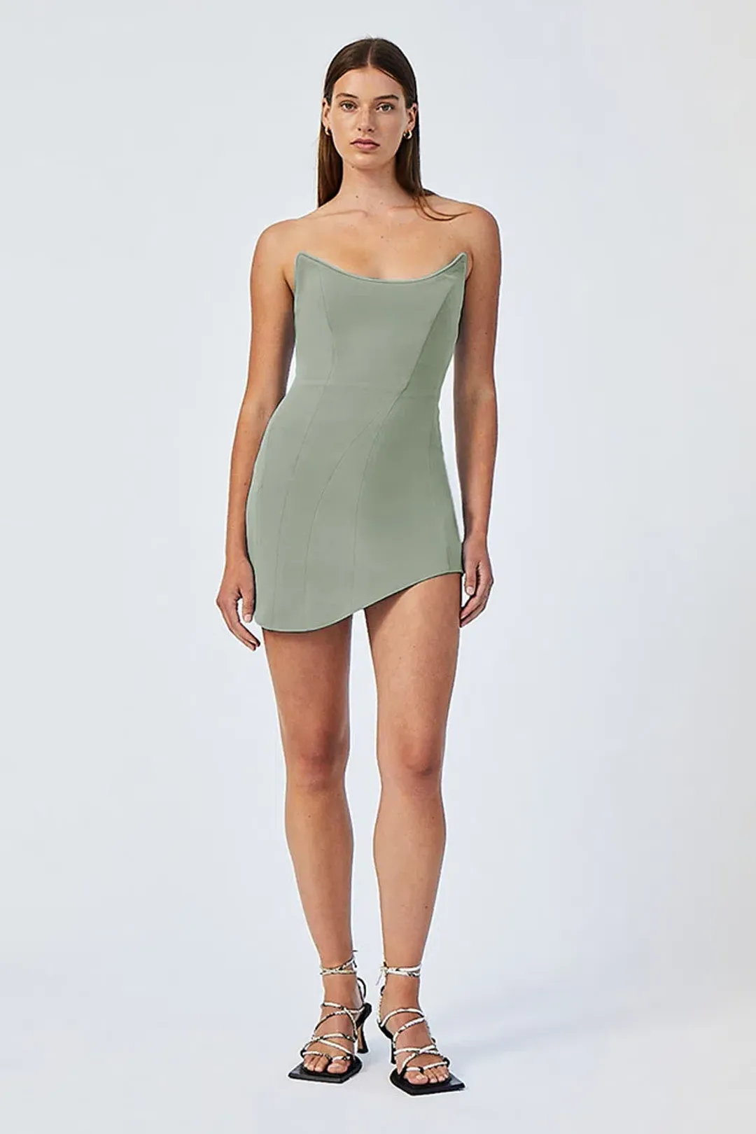Suboo Remi Corset Mini Dress  Sage Size M / Au 10  for rent on The Volte - main image