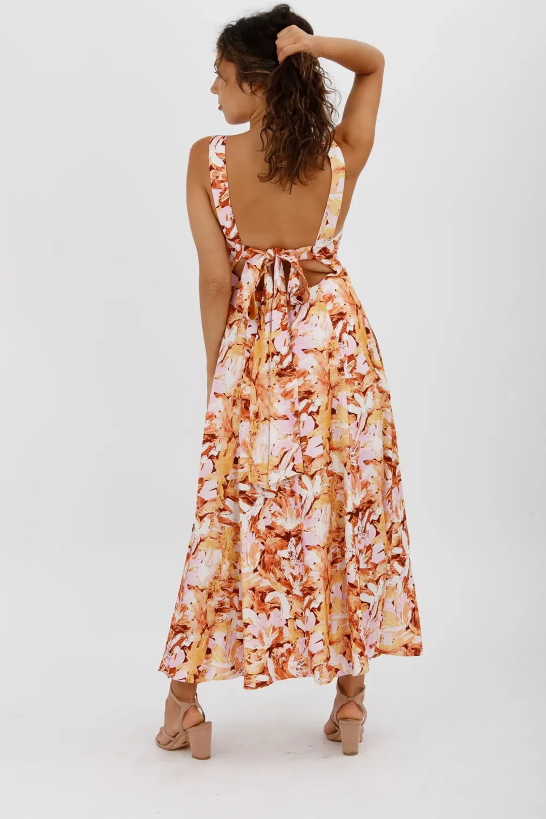 Acler Withington Dress Midi Blush Print Size 8 for rent on The Volte - main image