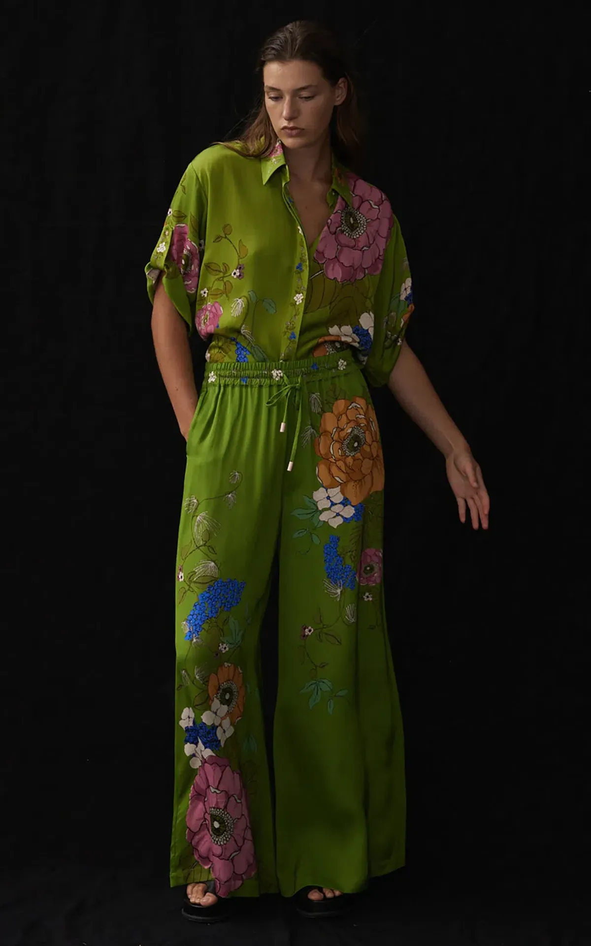 Alemais Olivia Shirt & Pants Set Green Size 14 for rent on The Volte - main image