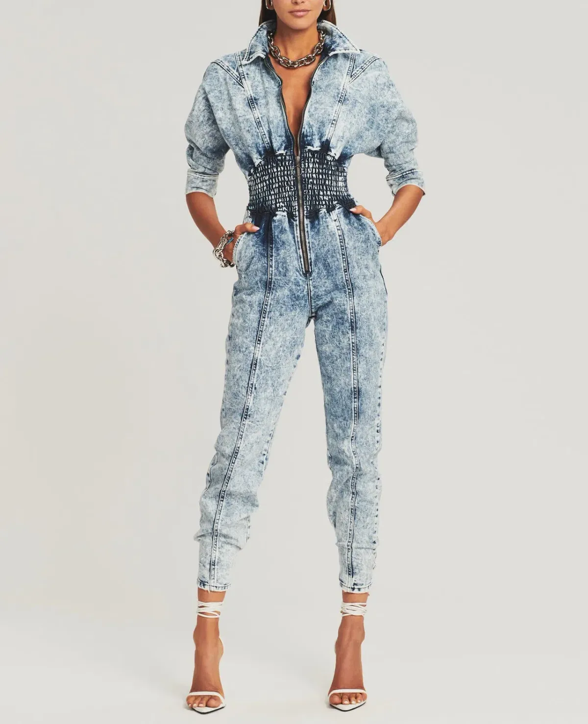 Retrofete Eti Jumpsuit Blue Size XS / Au 6 for rent on The Volte - main image