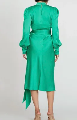 By Johnny Camellia Slice Midi Dress Green Size 10 for rent on The Volte - image 3