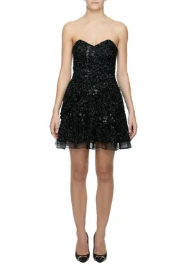 Aje Gigi Mini Dress Black Sequin Size 8 for rent on The Volte - image 1