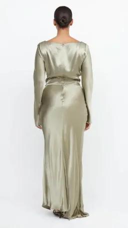 Bec & Bridge Moon Dance Long Sleeve Cowl Dress Sage Size 6 / XS for rent on The Volte - image 3