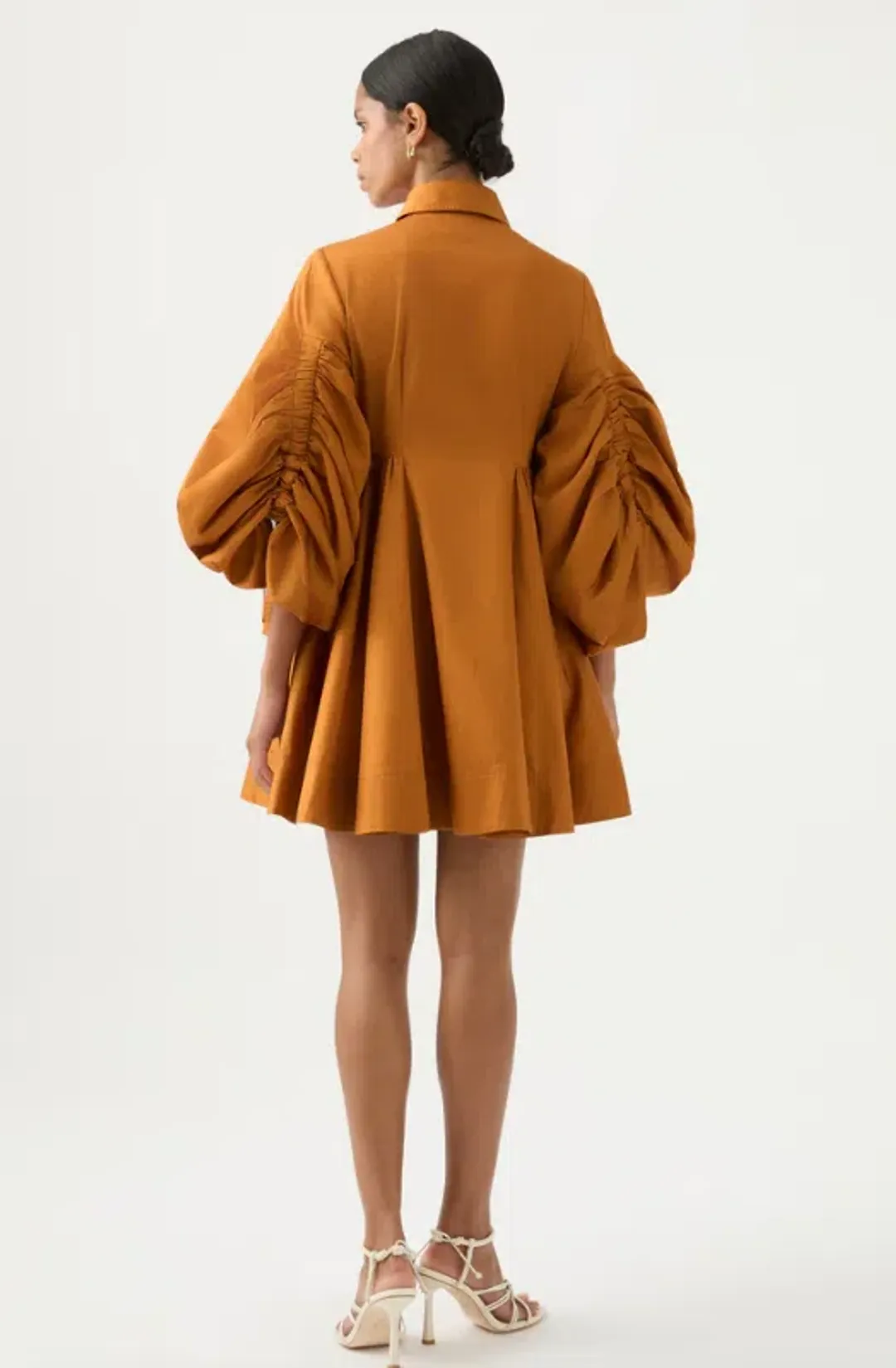 Aje Utopia Drawstring Mini Dress Chestnut Brown Size 8 / S for rent on The Volte - main image