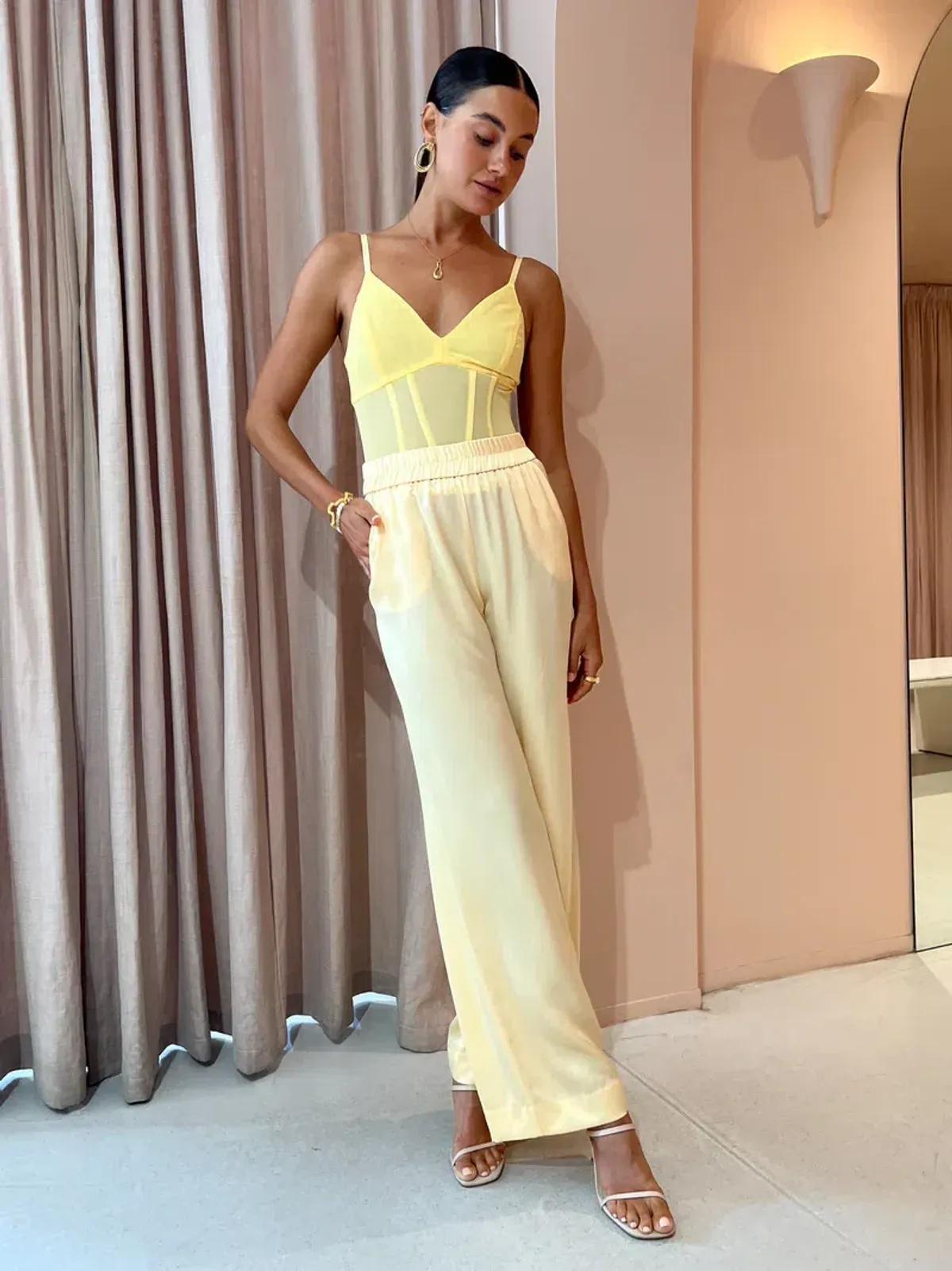 Viktoria and Woods Omega Bustier Flax Size 8 for rent on The Volte - main image