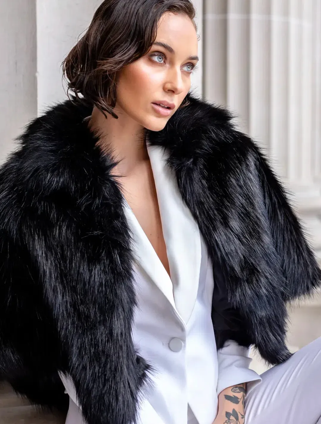 Unreal Fur Nord Cape Black One Size for rent on The Volte - main image