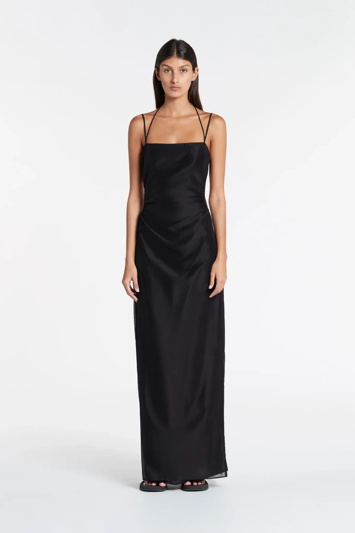 Sir The Label Lucelia Cut Out Midi Dress Black Size AU 8 for rent on The Volte - main image