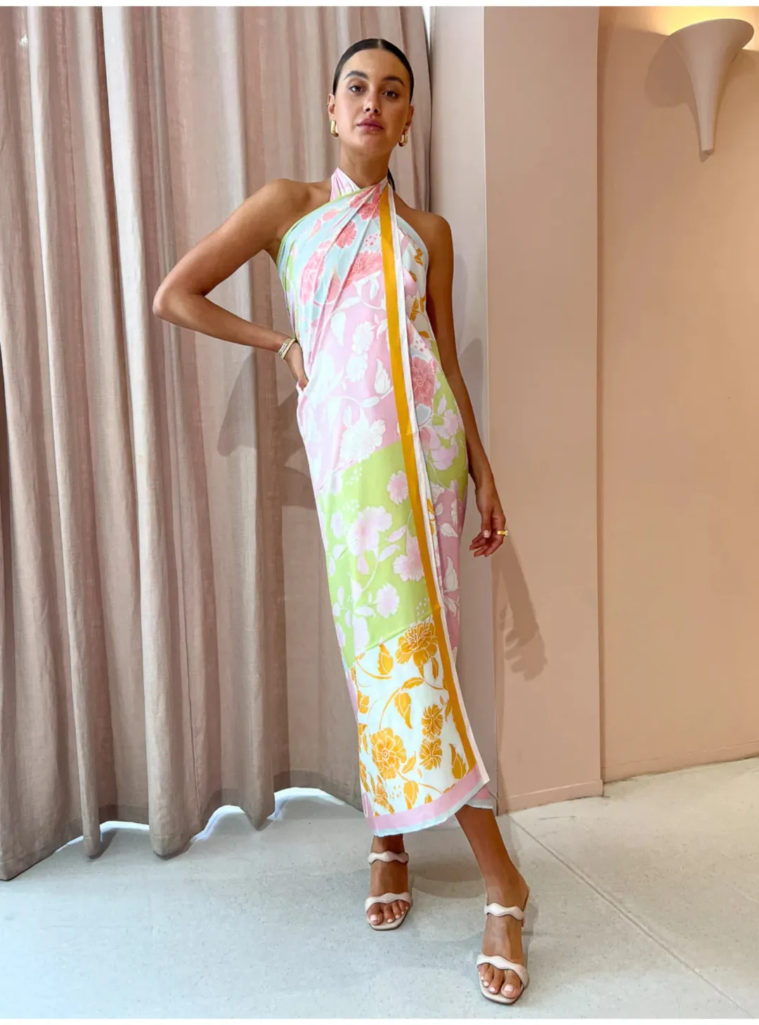 Leo Lin Large Silk Scarf  Anemone Splice Print Size AU 8 for rent on The Volte - main image