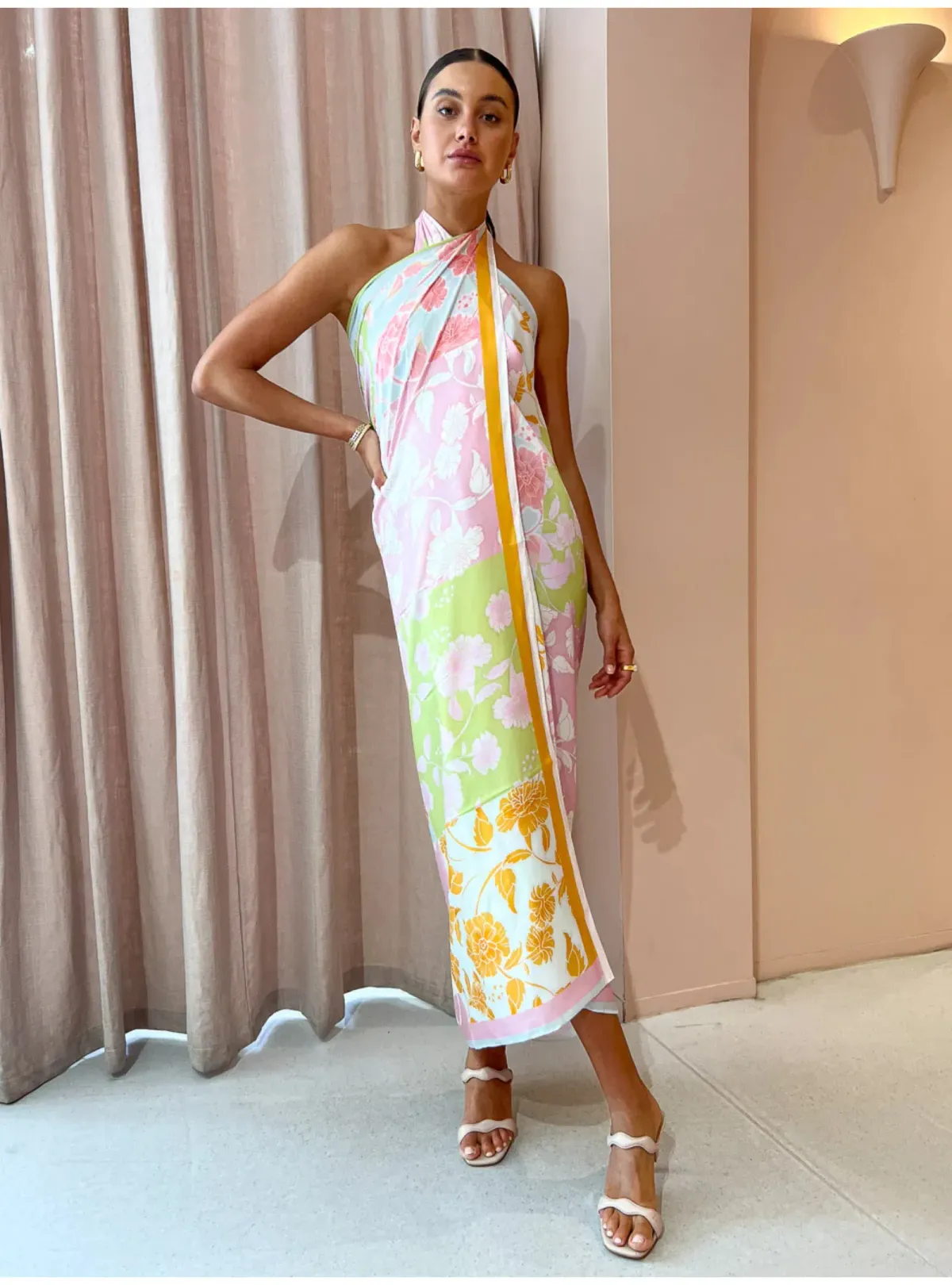 Leo Lin Large Silk Scarf  Anemone Splice Print Size AU 8 for rent on The Volte - main image