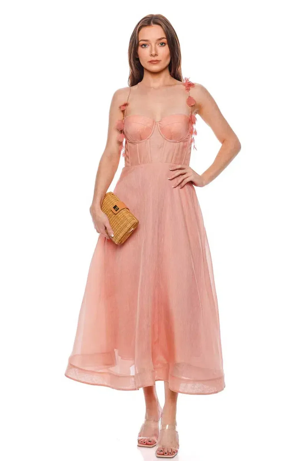 Zimmermann Wonderland Midi Corset Dress Dusty Pink Size 1 / AU 10 for rent on The Volte - main image