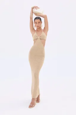 Cult Gaia Serita Knit Dress in Sand Size AU 10  for rent on The Volte - image 1