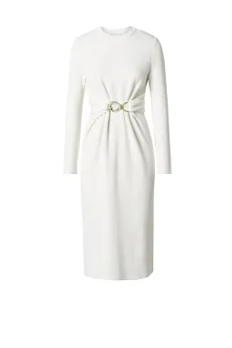 Scanlan Theodore Crepe Knit Belted Dress White Size XS / AU 6 for rent on The Volte - image 4