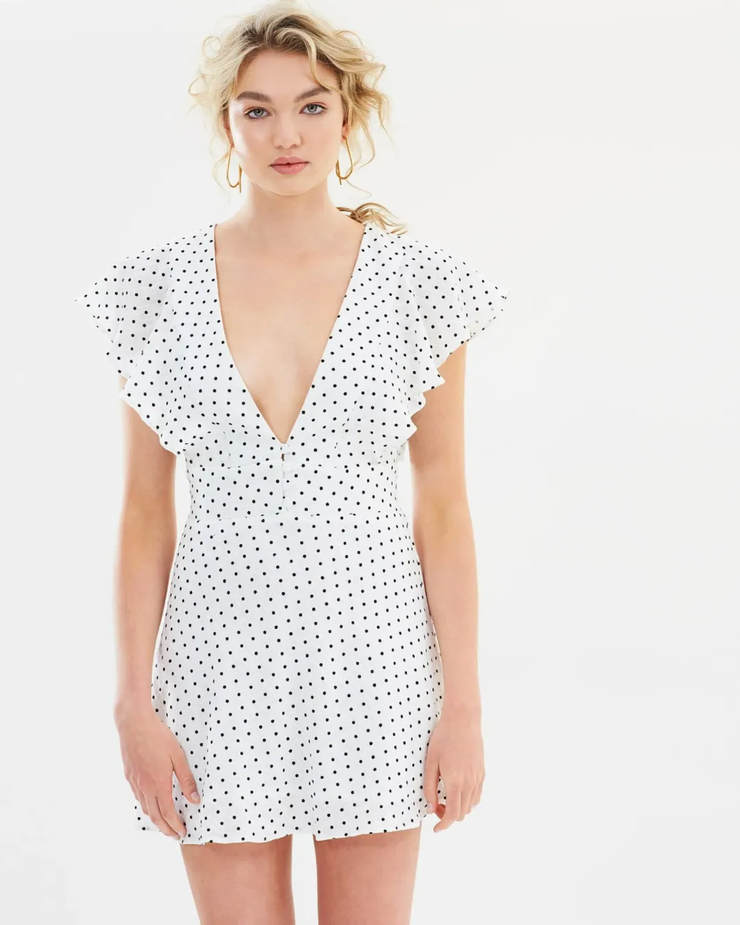 Bec & Bridge Petit Miam Plunge Dress White Size AU 10 for rent on The Volte - main image