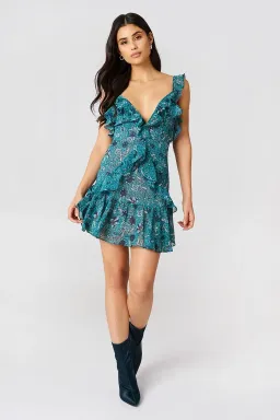 For Love And Lemons Poppy Mini Dress Blue Size AU 8  for rent on The Volte - image 1