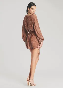 Retrofete Grace Dress Bronze Gold Sequin Size S/AU 8 for rent on The Volte - image 2