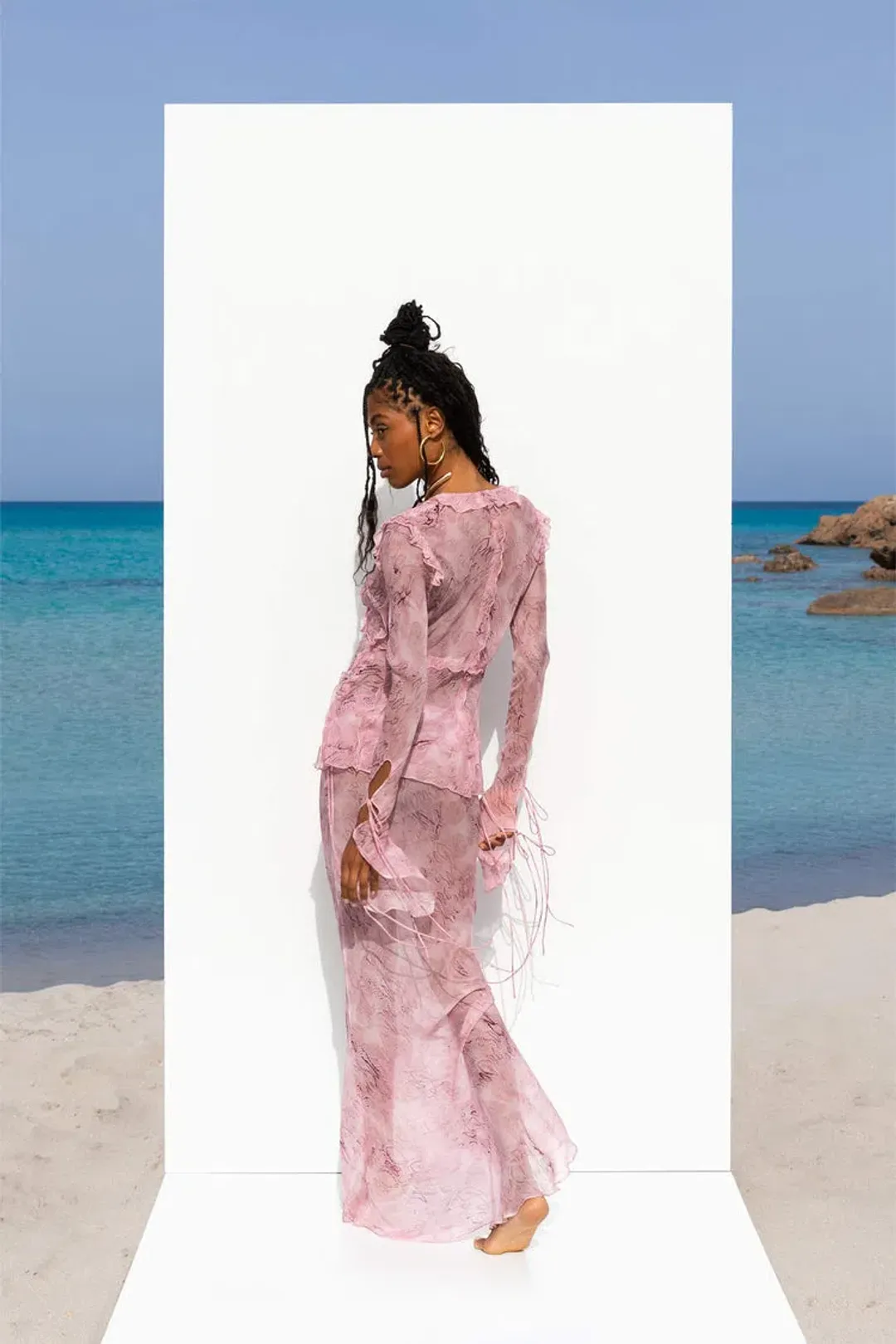 Rat & Boa Cobra Blouse and Skirt Set Pink Size XS/AU 6  for rent on The Volte - main image