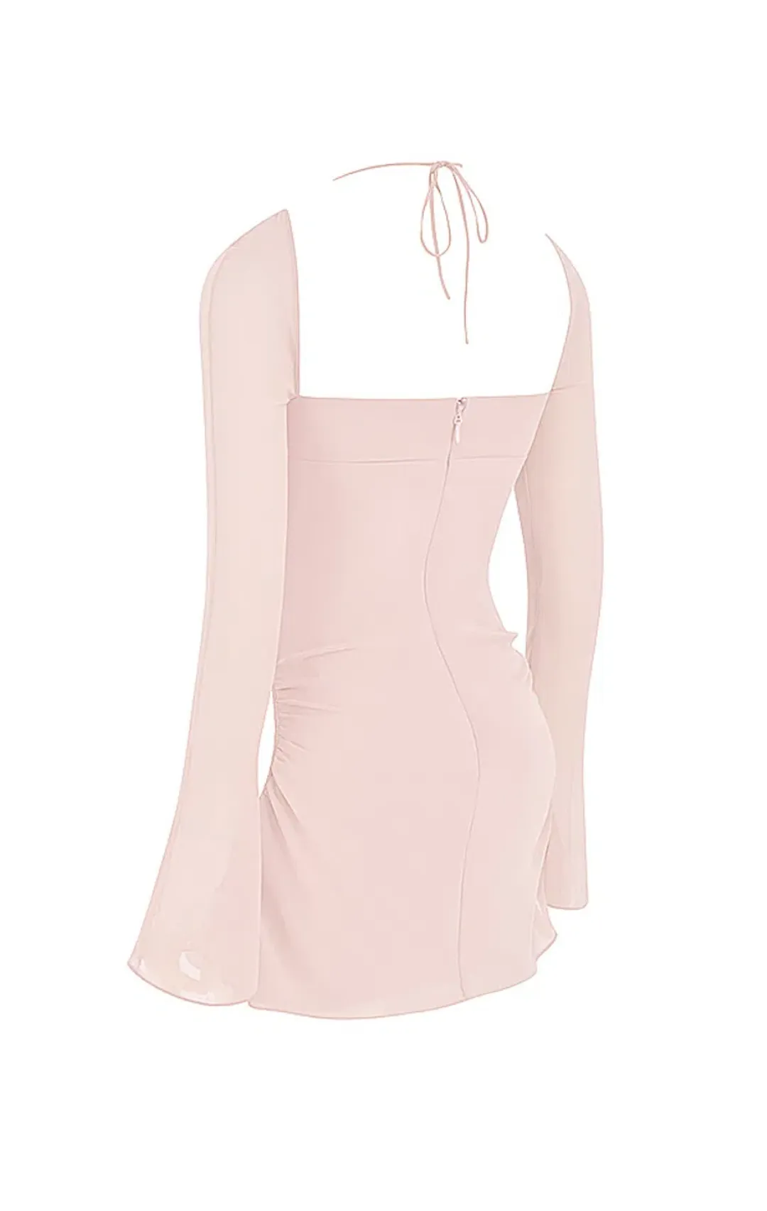 House of CB Baby Chiffon Cutout Halter Mini Dress Pink Quartz Size XS/AU 6 for rent on The Volte - main image