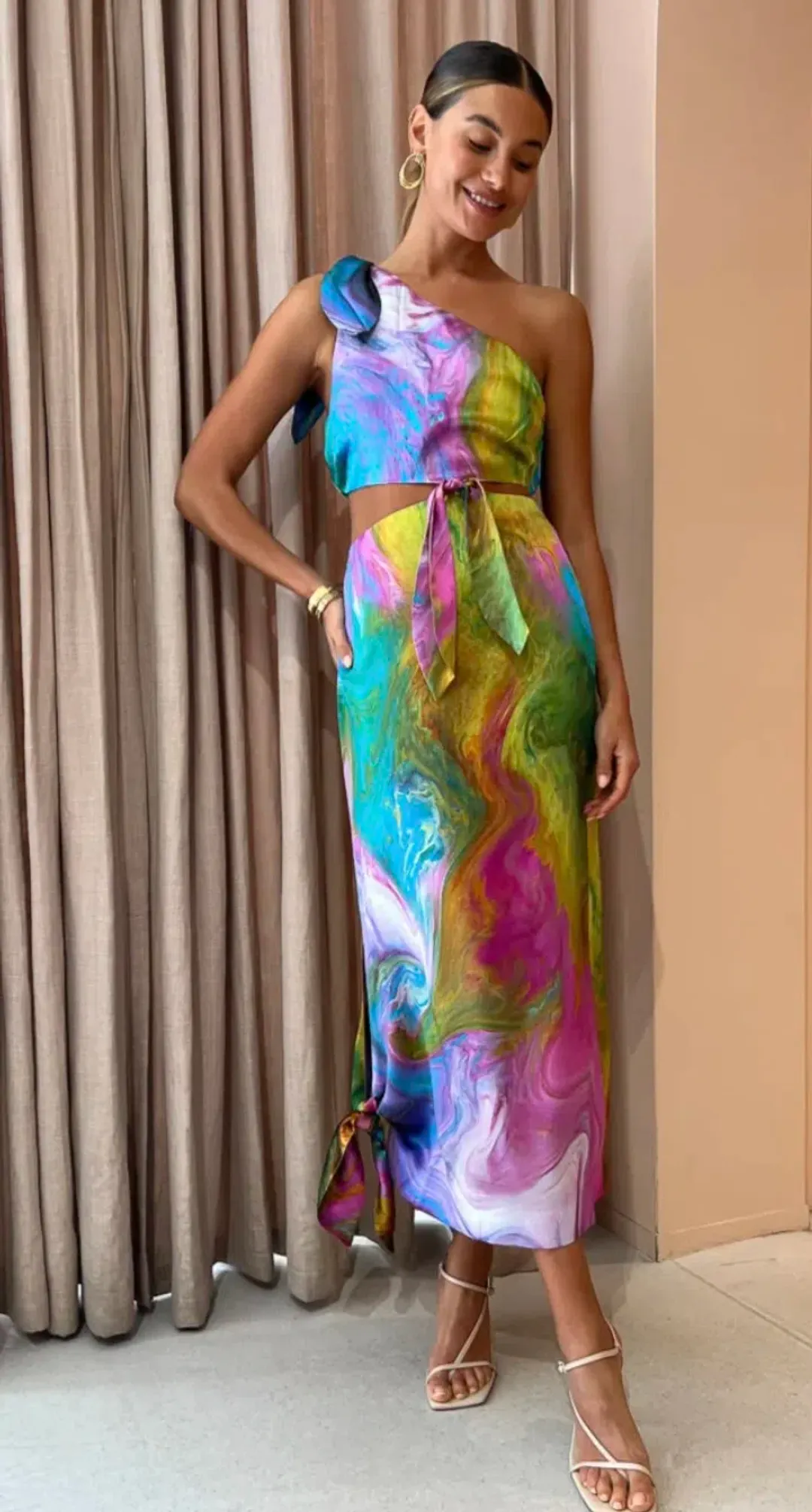Alemais Irving Knot Dress Multi Size 8 for rent on The Volte - main image