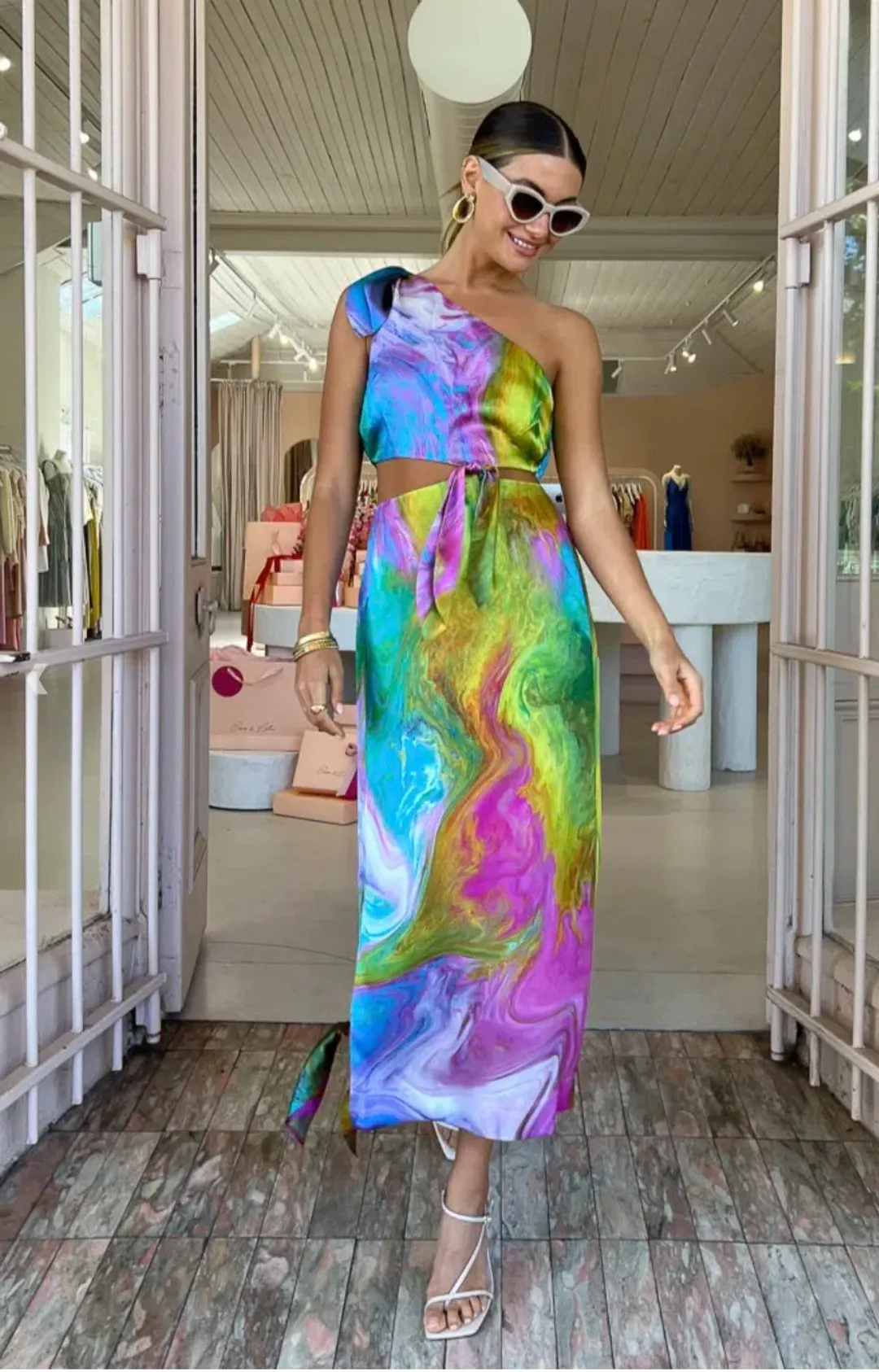 Alemais Irving Knot Dress Multi Size 8 for rent on The Volte - main image