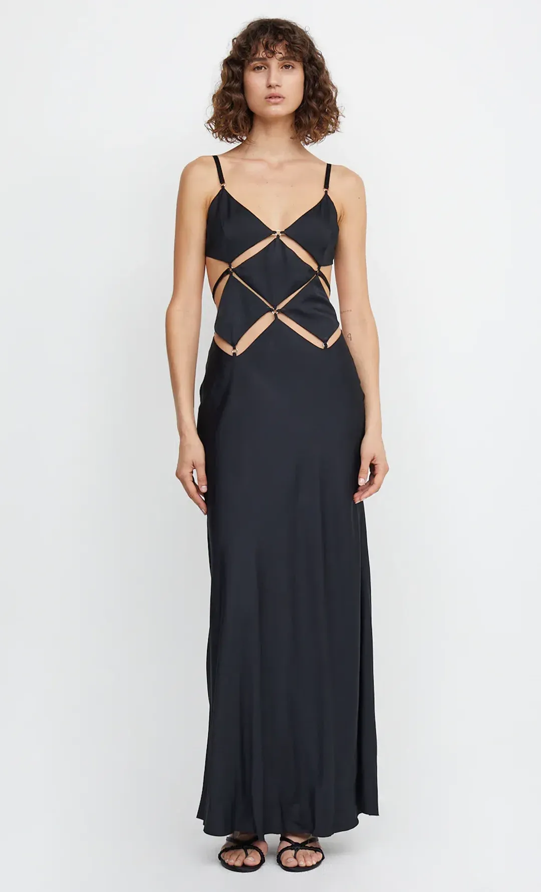 Bec & Bridge Diamond Days Strap Maxi Dress Black Size 8 for rent on The Volte - main image
