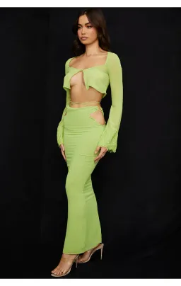 House of CB Tara top and Madeline Skirt Set Green Size S/Au 8  for rent on The Volte - image 2