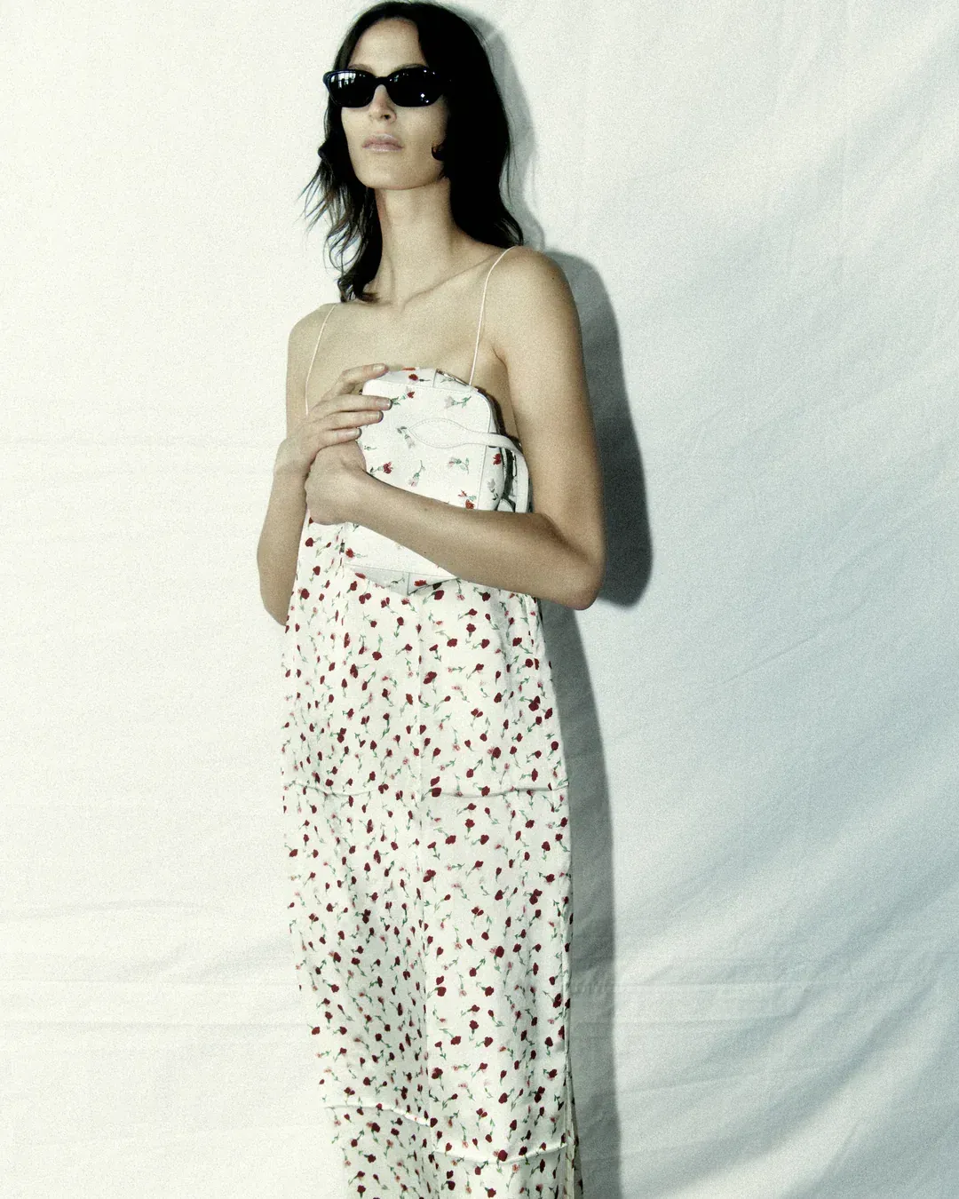 Khaite Sicily Rose Slip Dress Print Size 8  for rent on The Volte - main image