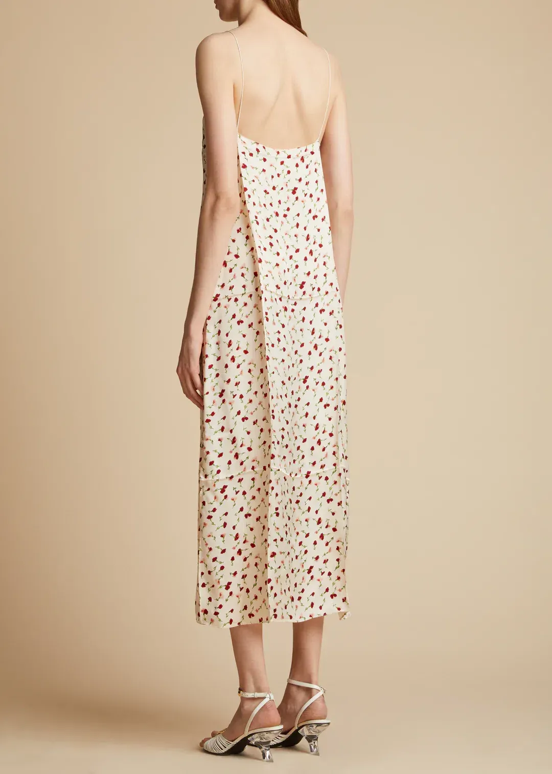 Khaite Sicily Rose Slip Dress Print Size 8  for rent on The Volte - main image