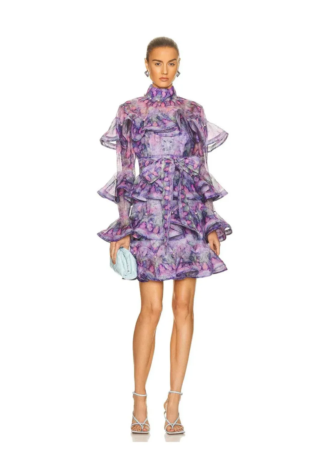 Zimmermann Celestial Frill Mini Dress Purple Size 1 / AU 10  for rent on The Volte - main image