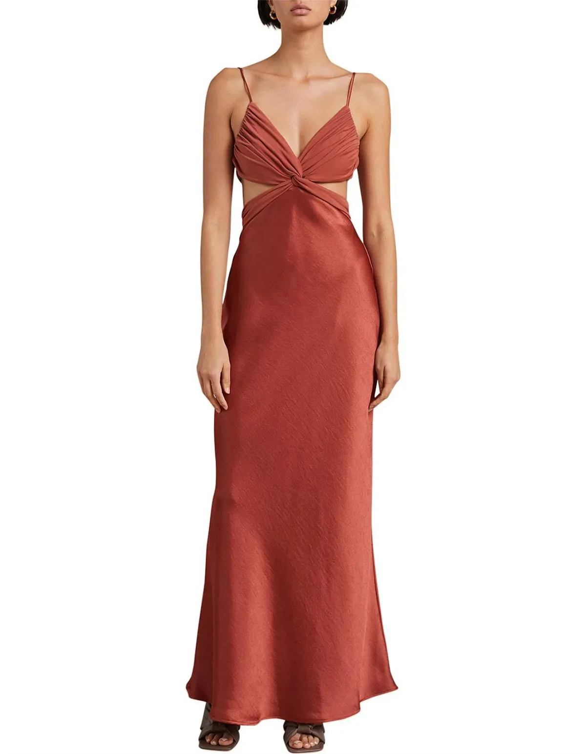 Bec & Bridge Nadia Twist Maxi Dress in  Auburn Size XXL/AU 16  for rent on The Volte - main image